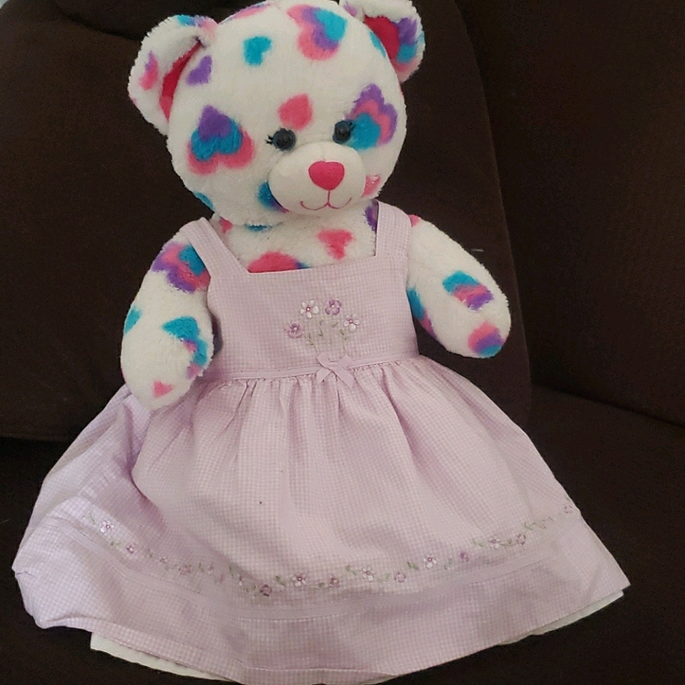 white heart build a bear plush